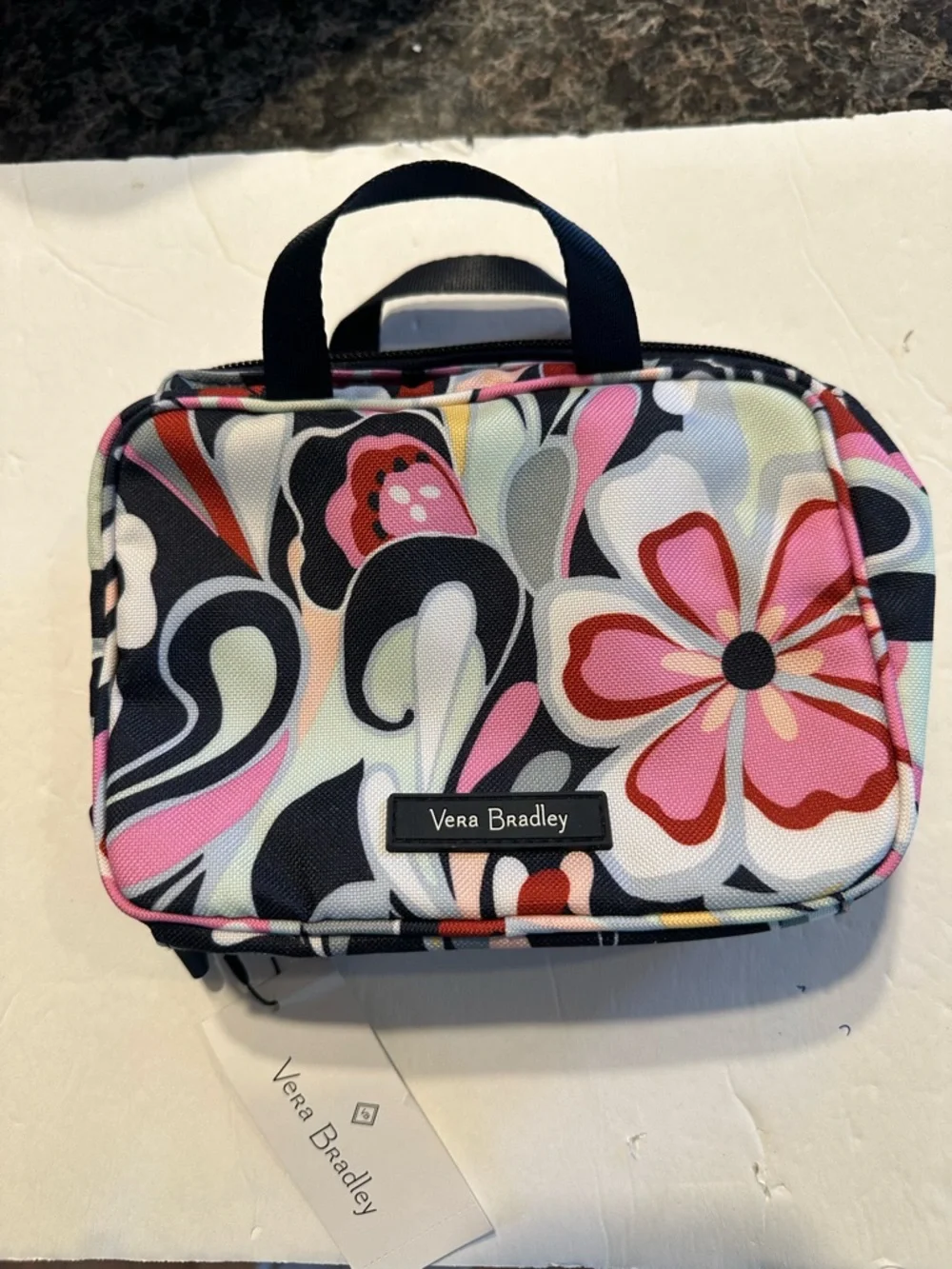 Vera Bradley Multicolor Floral Cosmetic Pouch - Black, Pink, Red